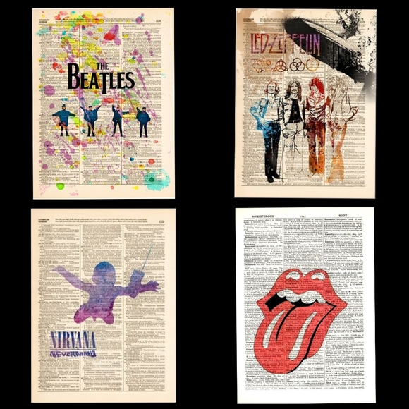 Rock Legends Dictionary Book Page Art Decor 🎸 - Picture 1 of 5